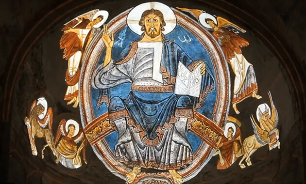 Pantocrator vídeo mapping Sant Climent Taüll